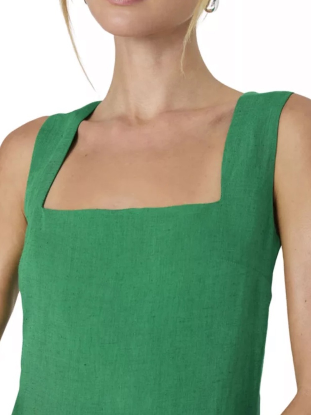 NWT French Connection Birdie Linen Square Neck Dress - Picture 4 of 5